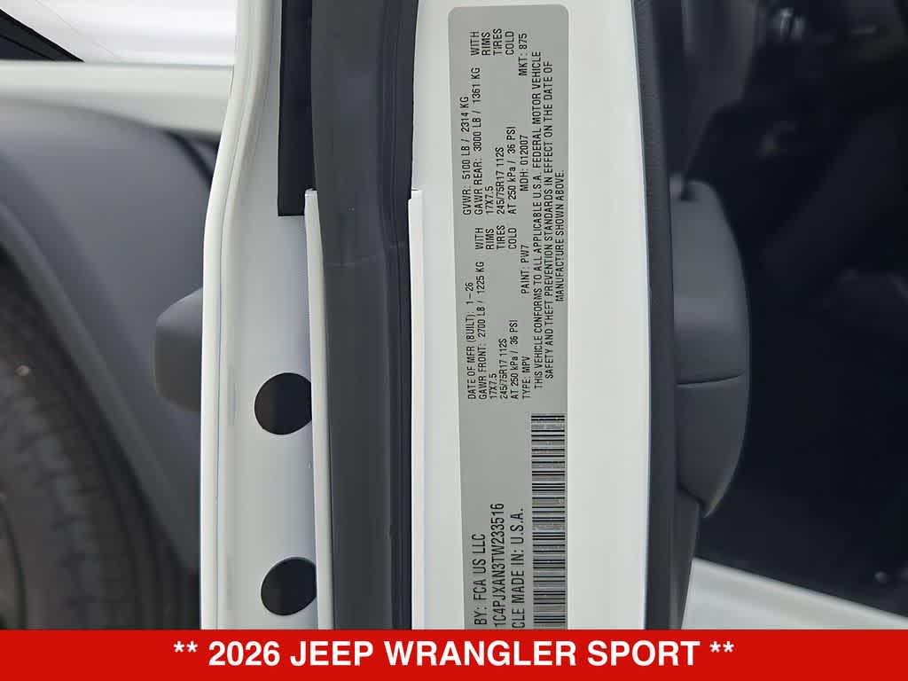 2026 Jeep Wrangler Sport