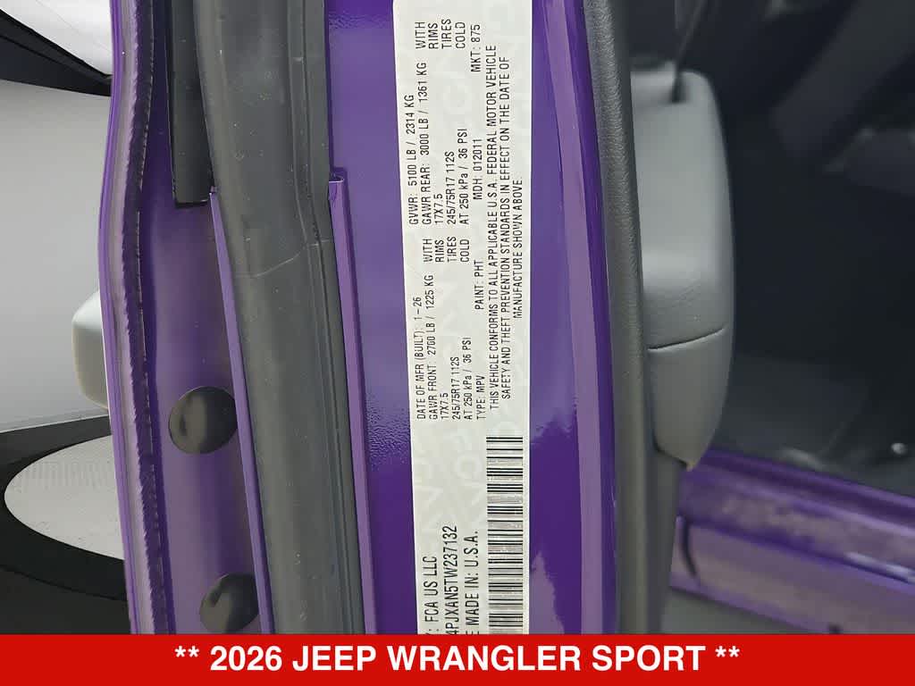 2026 Jeep Wrangler Sport
