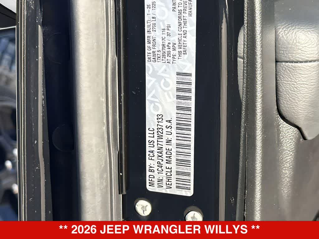 2026 Jeep Wrangler Willys