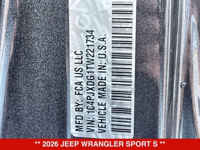 2026 Jeep Wrangler Sport S