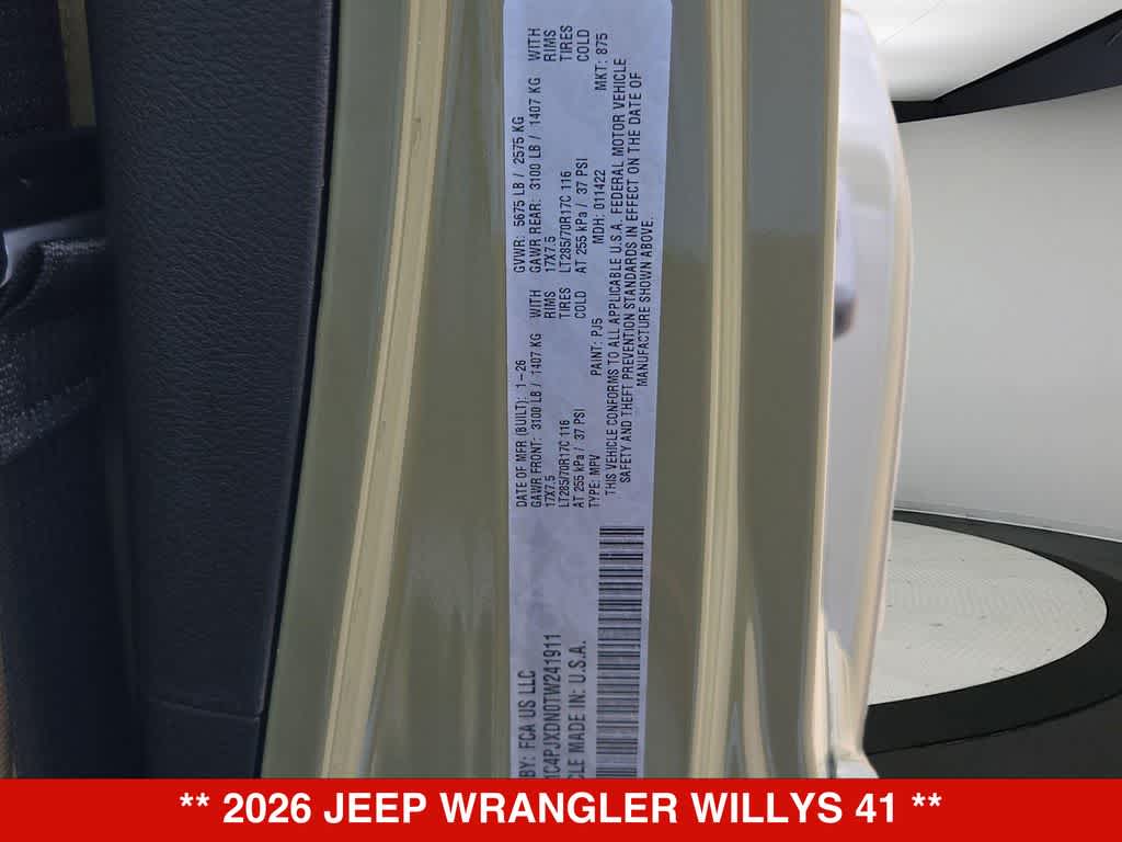 2026 Jeep Wrangler Willys 41