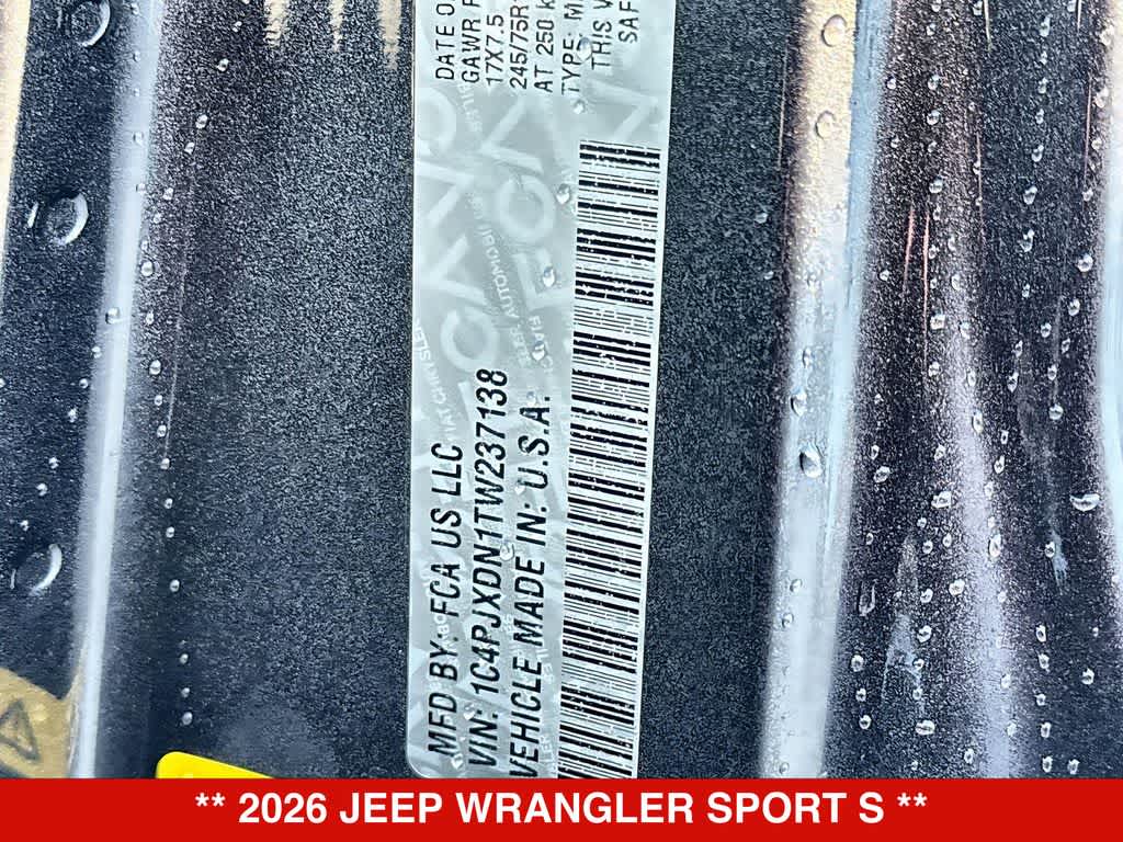 2026 Jeep Wrangler Sport S