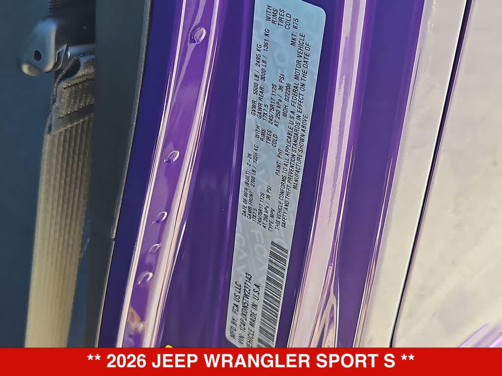 2026 Jeep Wrangler Sport S