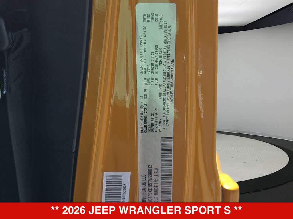 2026 Jeep Wrangler Sport S