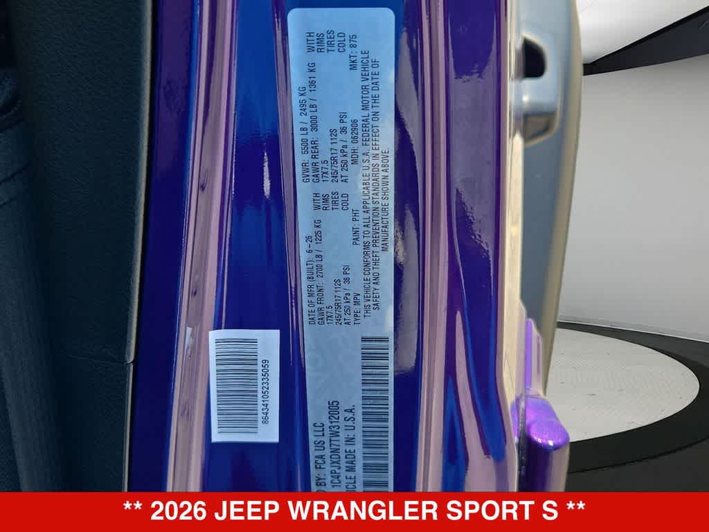 2026 Jeep Wrangler Sport S