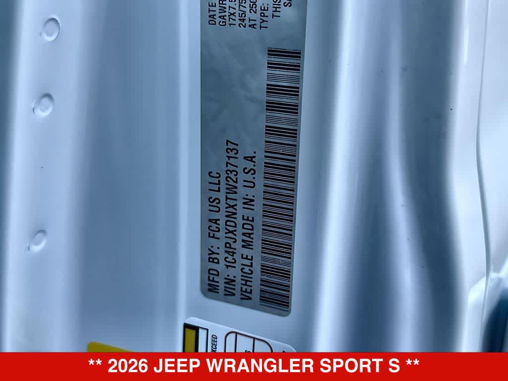 2026 Jeep Wrangler Sport S