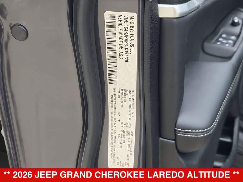 2026 Jeep Grand Cherokee Laredo Altitude