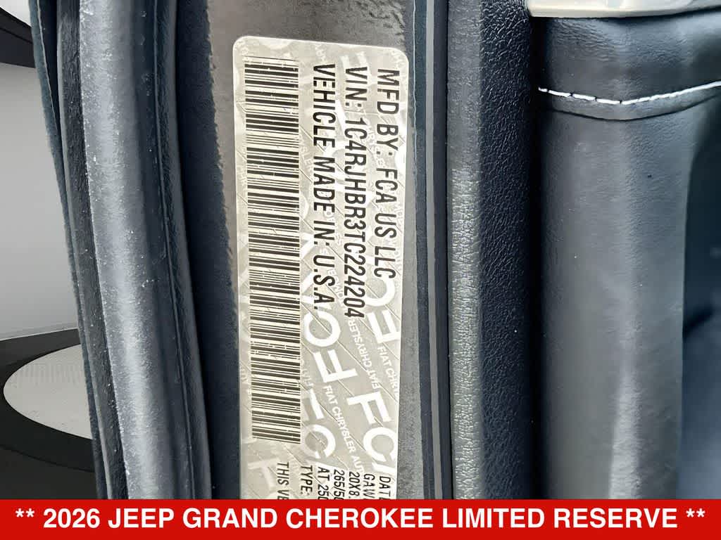 2026 Jeep Grand Cherokee Limited Reserve