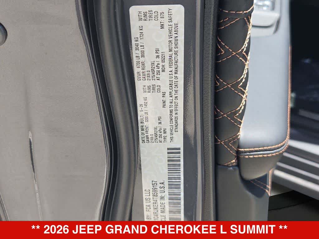 2026 Jeep Grand Cherokee L Summit