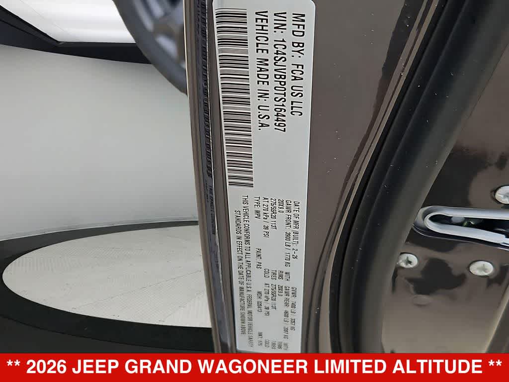 2026 Jeep Grand Wagoneer Limited Altitude