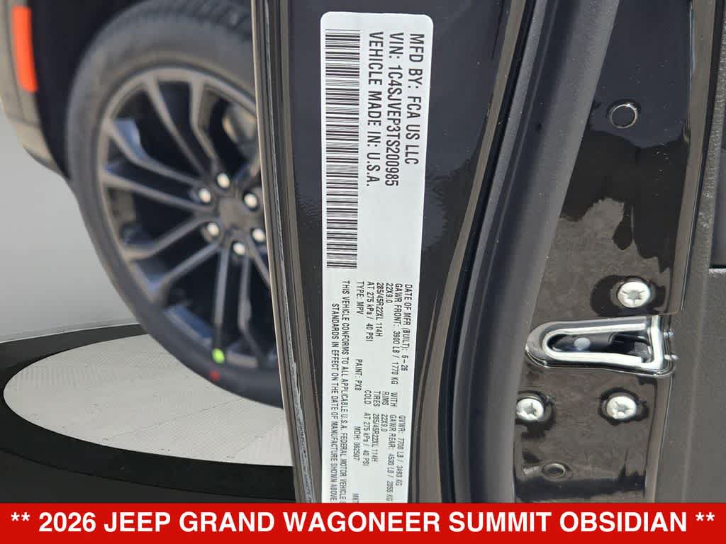 2026 Jeep Grand Wagoneer Summit Obsidian