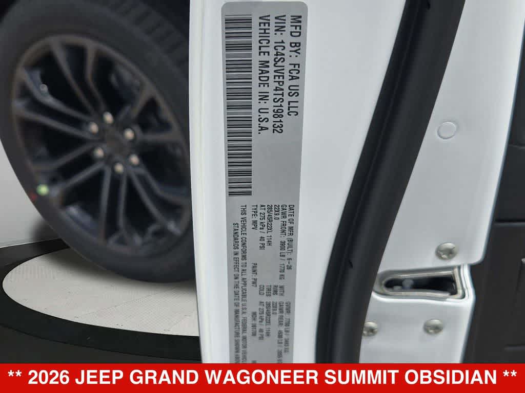 2026 Jeep Grand Wagoneer Summit Obsidian