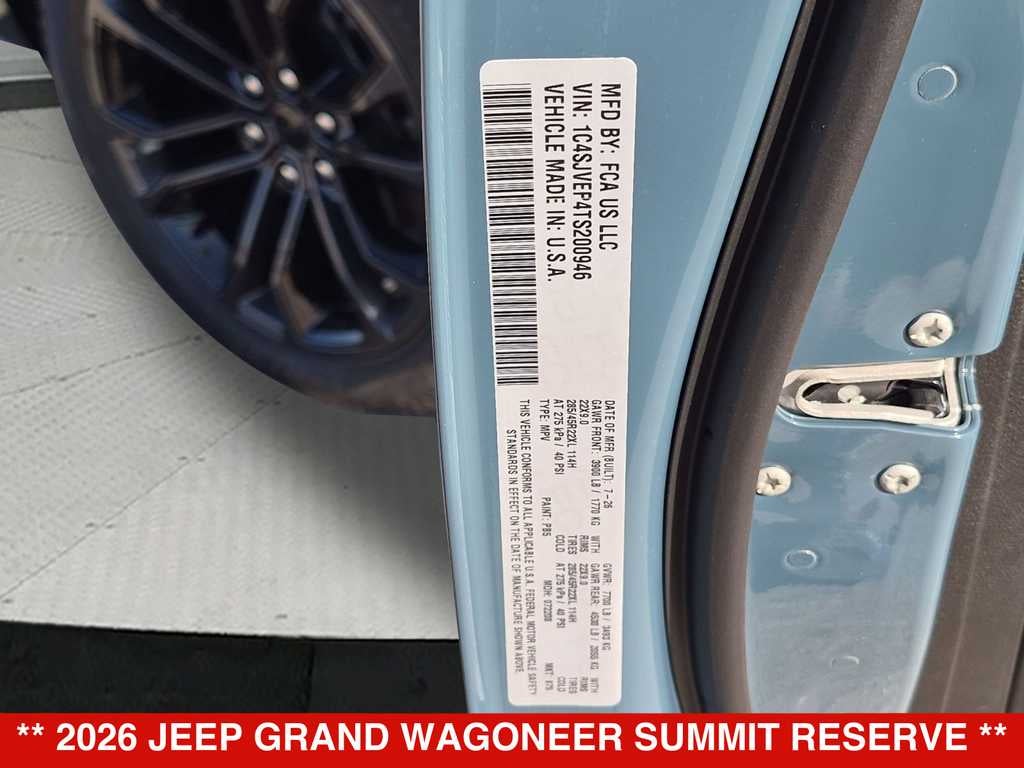 2026 Jeep Grand Wagoneer Summit Reserve