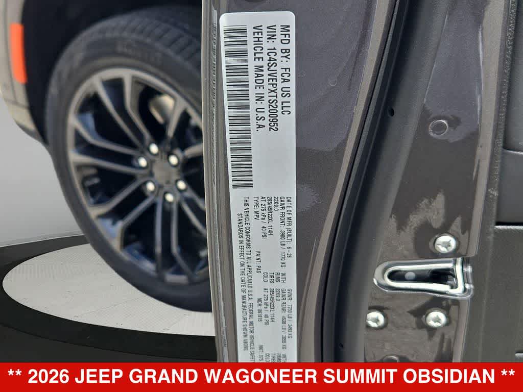 2026 Jeep Grand Wagoneer Summit Obsidian