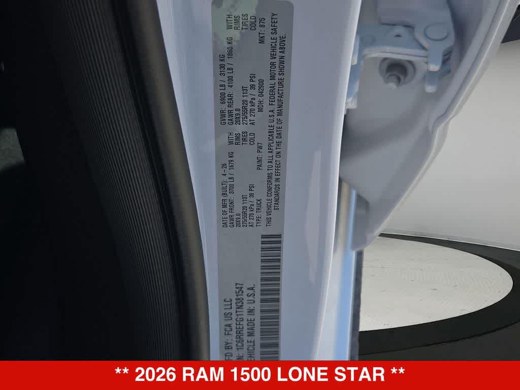 2026 RAM 1500 Lone Star