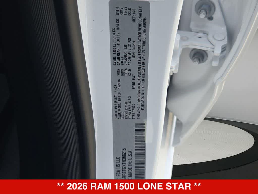 2026 RAM 1500 Lone Star