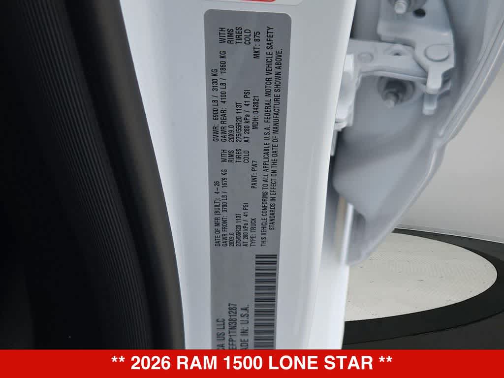 2026 RAM 1500 Lone Star
