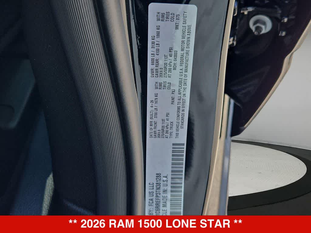 2026 RAM 1500 Lone Star