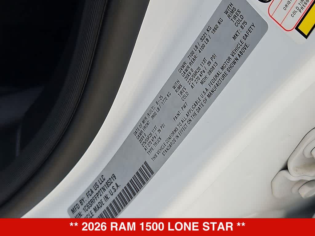 2026 RAM 1500 Lone Star