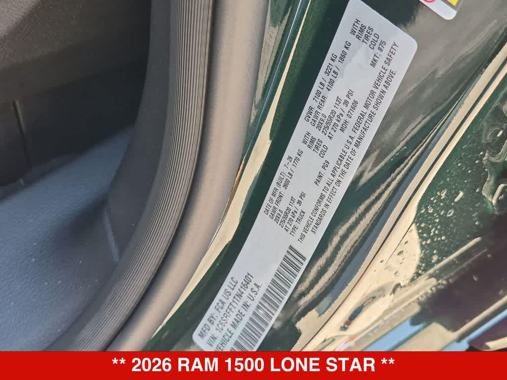2026 RAM 1500 Lone Star