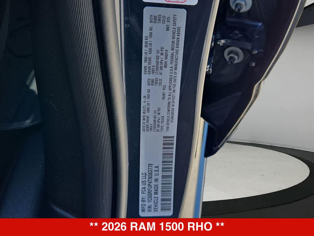 2026 RAM 1500 RHO