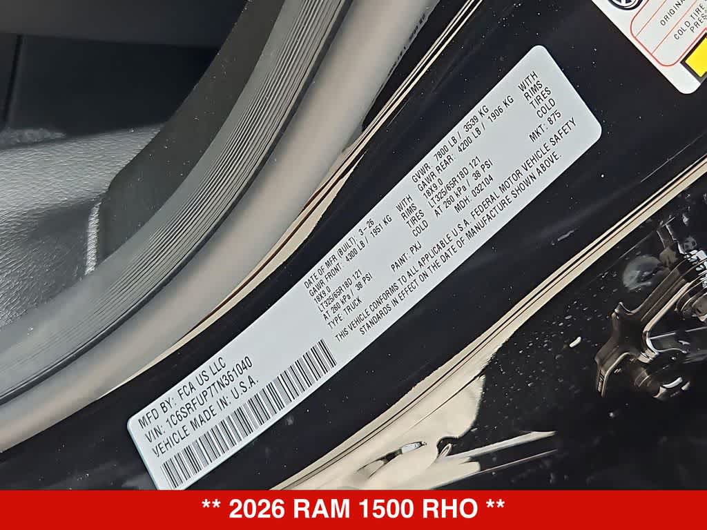 2026 RAM 1500 RHO