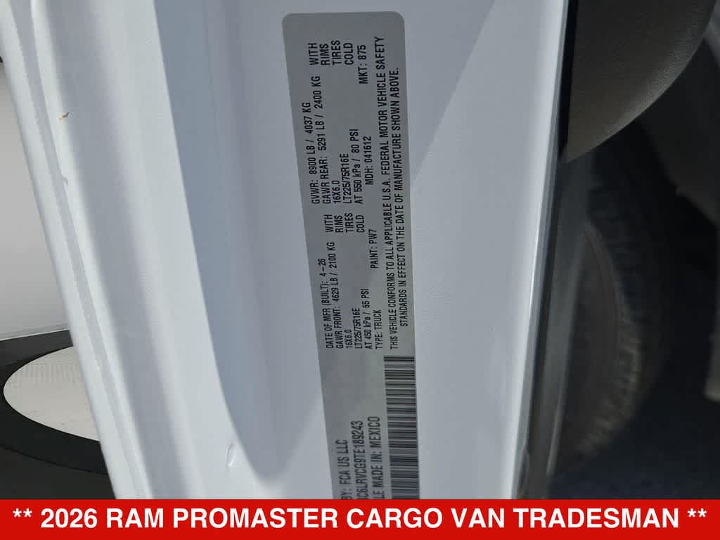 2026 RAM ProMaster Tradesman