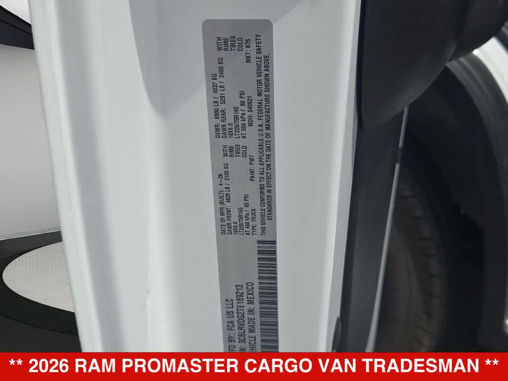 2026 RAM ProMaster Tradesman