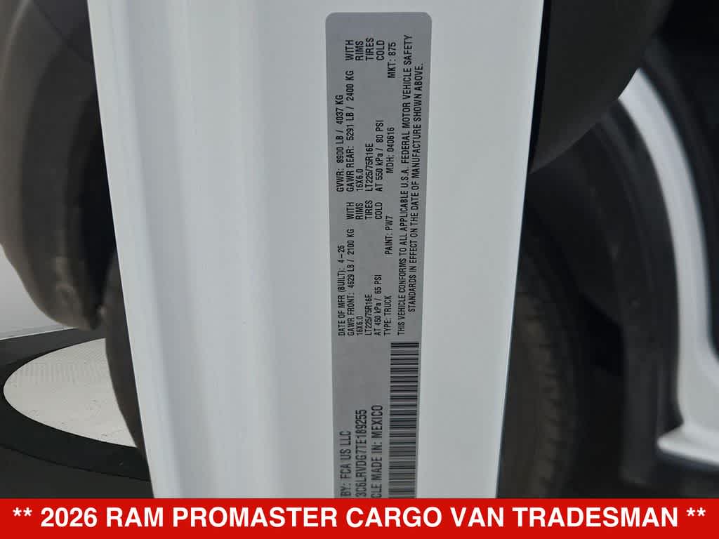 2026 RAM ProMaster Tradesman
