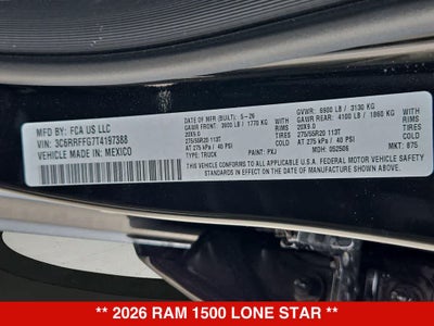 2026 RAM 1500 Lone Star