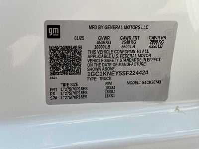 2025 Chevrolet Silverado 2500HD 4WD Crew Cab Standard Bed LT