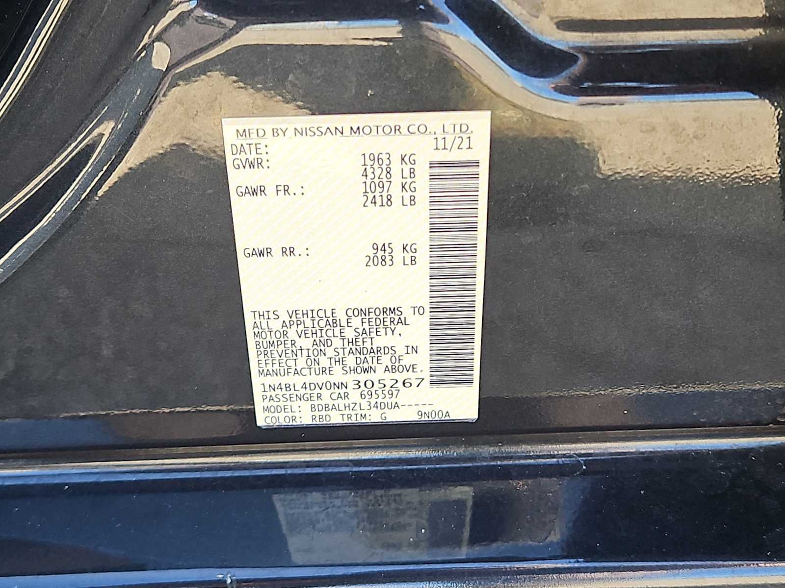 2022 Nissan Altima SV FWD