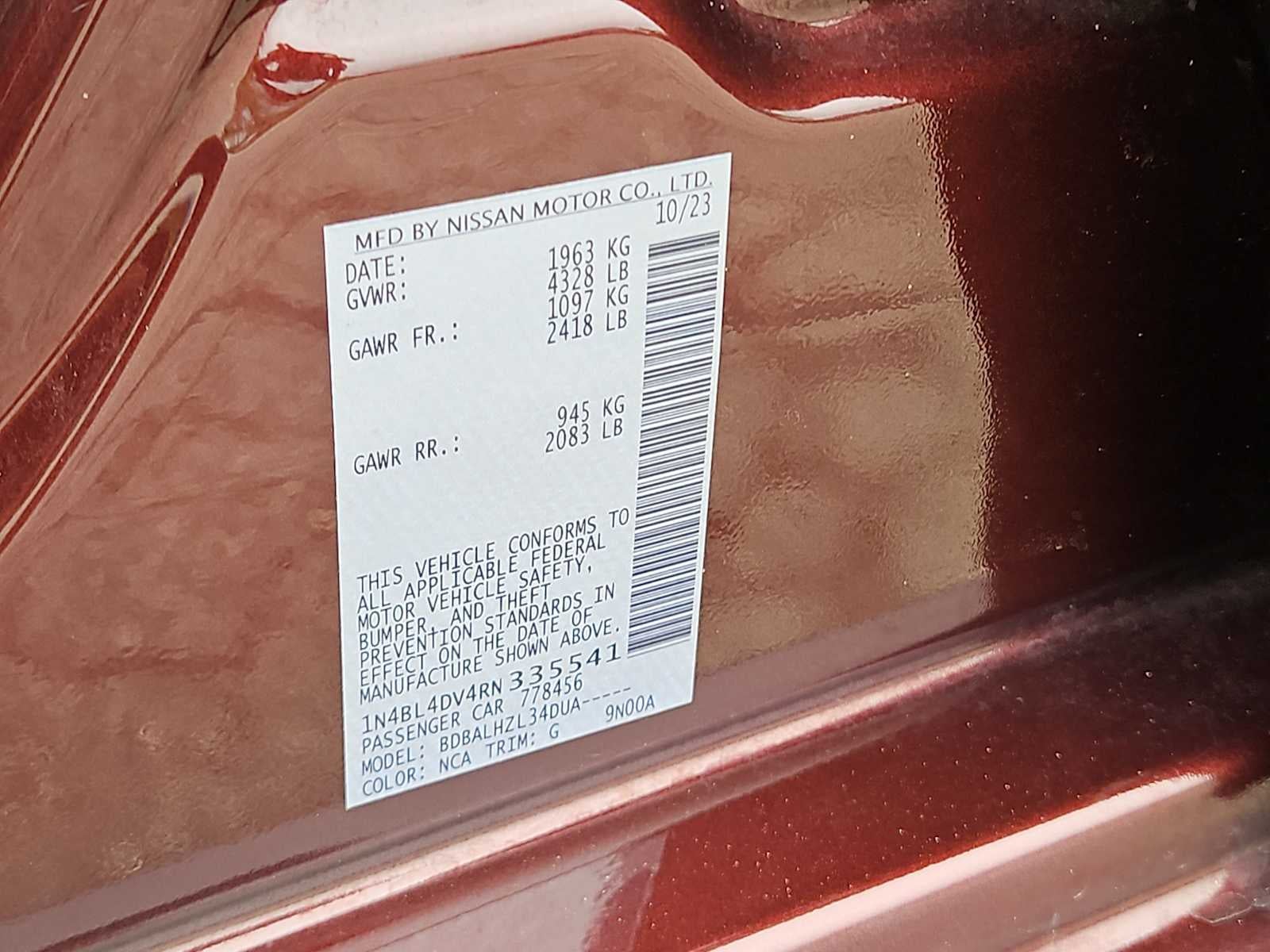 2024 Nissan Altima SV FWD