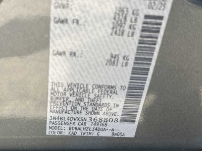 2025 Nissan Altima SV FWD