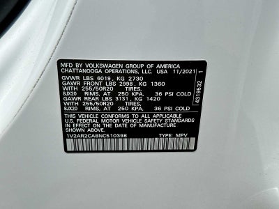 2022 Volkswagen Atlas 3.6L V6 SEL R-Line
