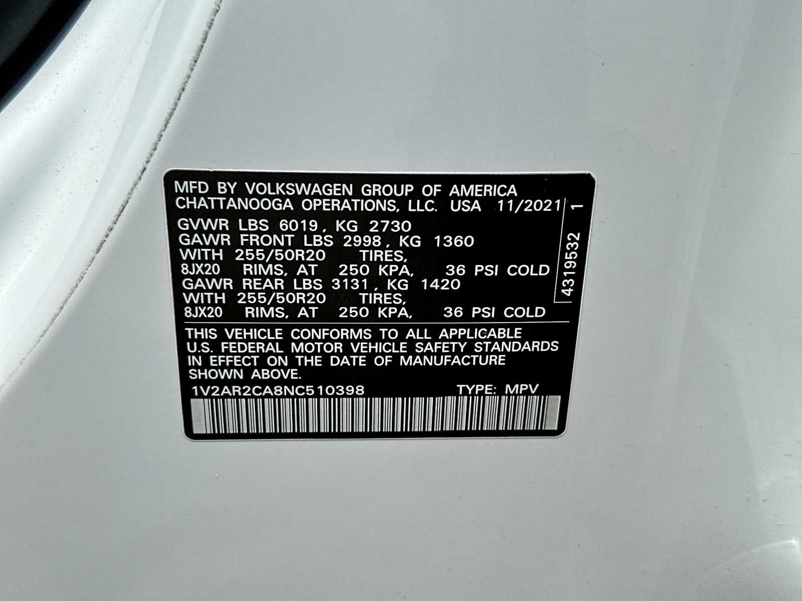 2022 Volkswagen Atlas 3.6L V6 SEL R-Line