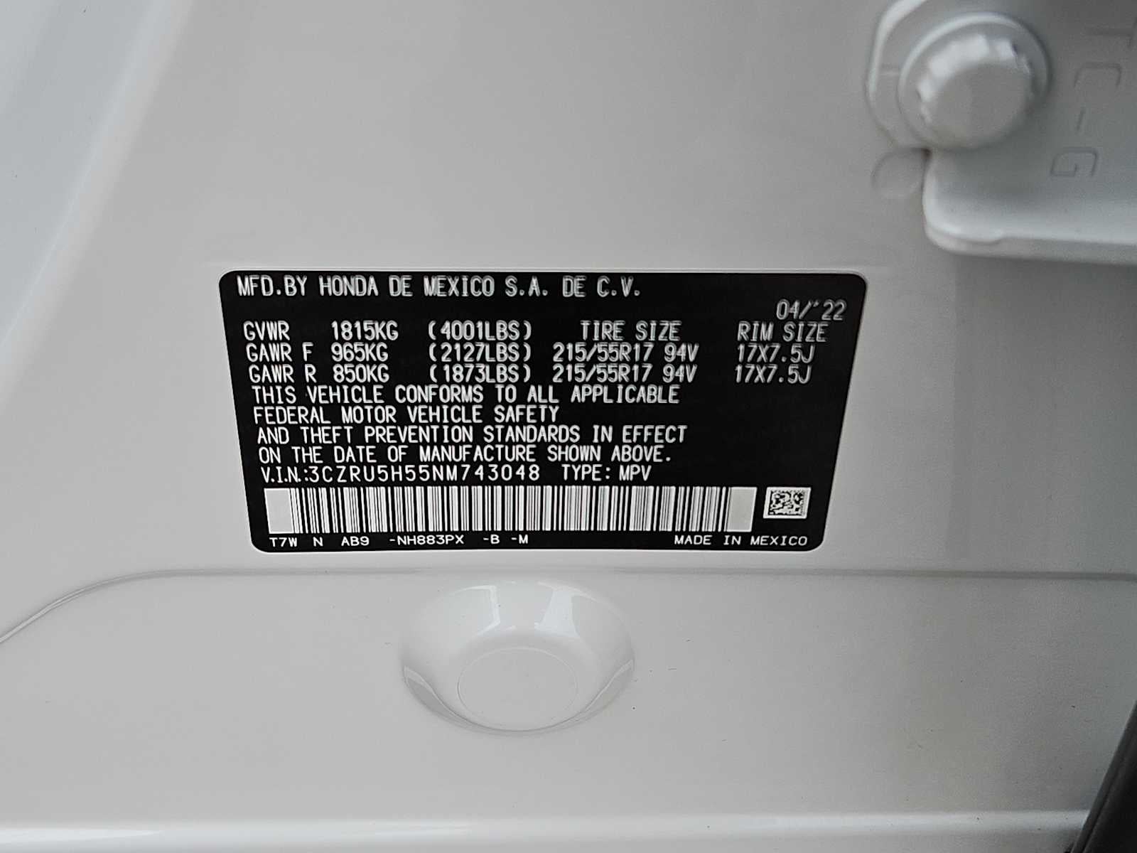 2022 Honda HR-V 2WD EX